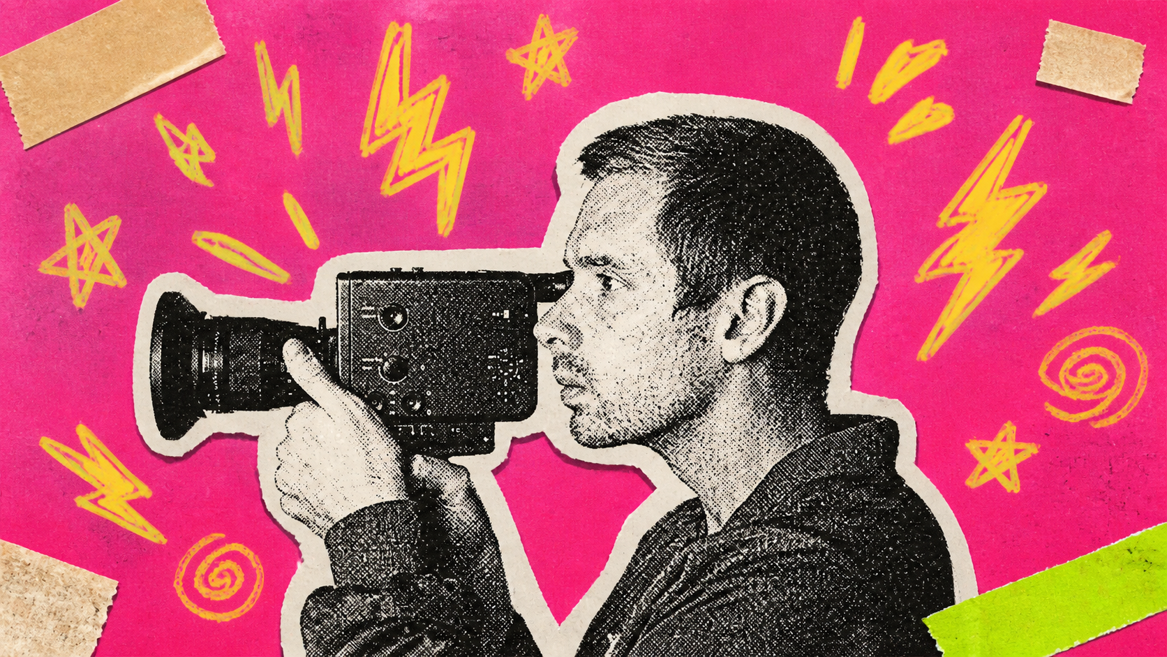 Punk Halftone Zine Collage